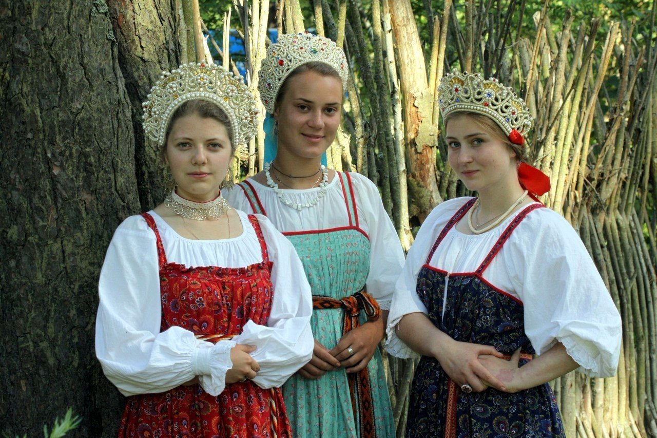 Sexy model Girls in Slavic costumes in Cape Town
